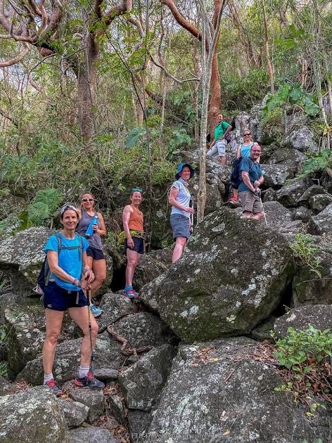 Group hiking on Gros Piton trail, Saint Lucia
