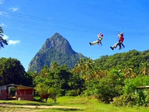 Zip lining over Soufriere with Piton views, Saint Lucia